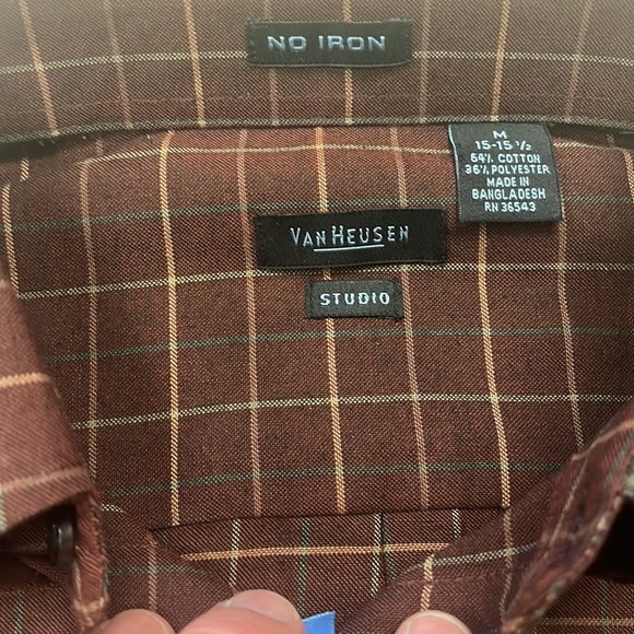 Van Heusen Studio Cotton Rich No Iron Shirt- NWT - Picture 5 of 6